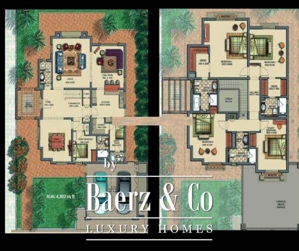 Floor Plan 1 - Stunning 5-Bedroom Villa for Sale in Victory Heights, Dubai