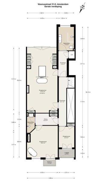 Floor Plan 1 - Vossiusstraat 31 H