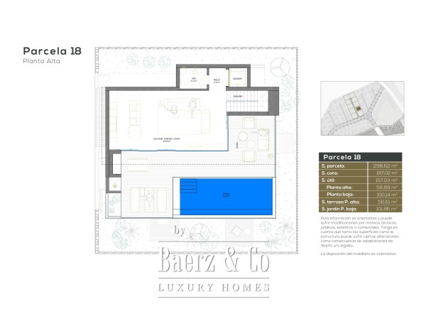 Floor Plan 1 - Newly built beachfront villa in a residential area.