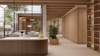 Architectural patio residence with private courtyard and rooftop living